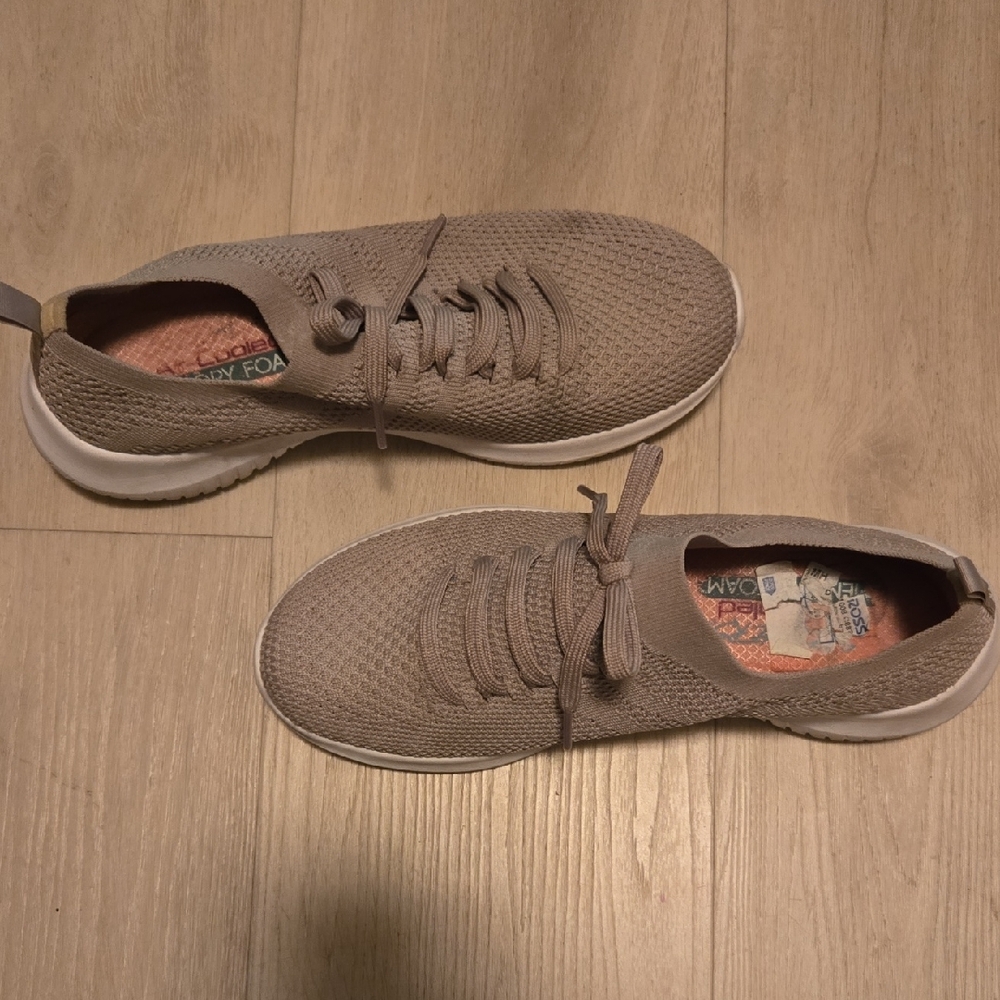 Skechers Women's Tan Knit Sneakers - Picture 4 of 5